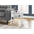 Accent Table Side End Nightstand Lamp Living Room Bedroom Metal White