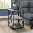 Accent Table Side End Nightstand Lamp Living Room Bedroom Metal Grey