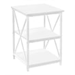 Accent Table Side End Nightstand Lamp Living Room Bedroom Metal White