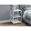 Accent Table Side End Nightstand Lamp Living Room Bedroom Metal White