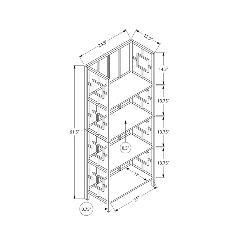 Bookshelf Etagere Corner 4 Tier 62