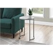 Accent Table Side Round End Lamp Bedroom Metal White Marble Look