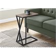 Accent Table C-shaped End Side Snack Living Room Bedroom Metal Brown