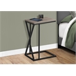 Accent Table C-shaped End Side Snack Living Room Bedroom Metal Brown