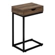 Accent Table C-shaped End Side Snack Living Room Bedroom Metal Brown
