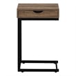 Accent Table C-shaped End Side Snack Living Room Bedroom Metal Brown
