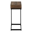 Accent Table C-shaped End Side Snack Living Room Bedroom Metal Brown