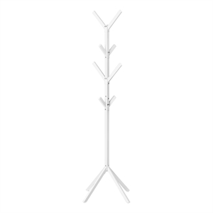 Coat Rack Hall Tree 8 Hooks Entryway 70&quotH Bedroom Metal White
