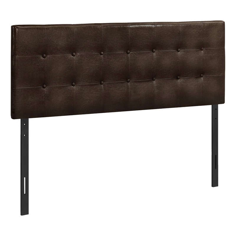 Bed Headboard Only Queen Size Bedroom Upholstered Pu Leather Look Brown
