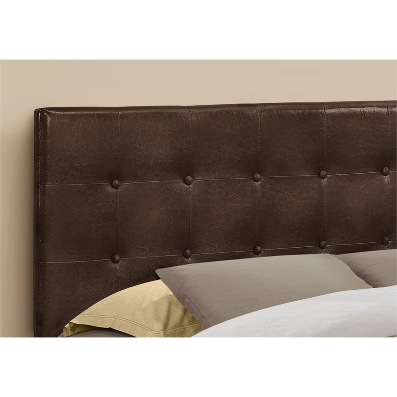 Bed Headboard Only Queen Size Bedroom Upholstered Pu Leather Look Brown