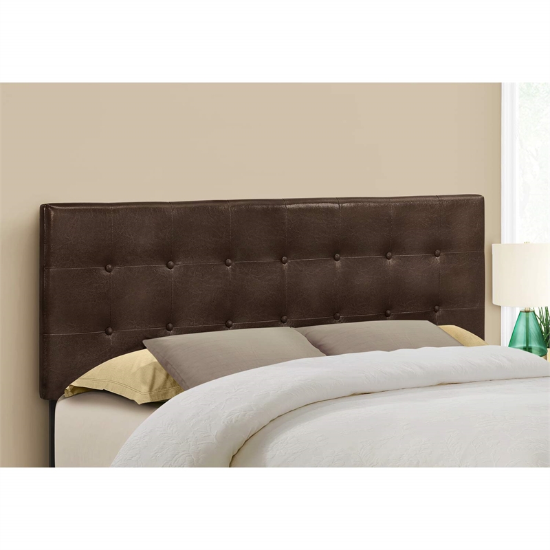 Bed Headboard Only Queen Size Bedroom Upholstered Pu Leather Look Brown