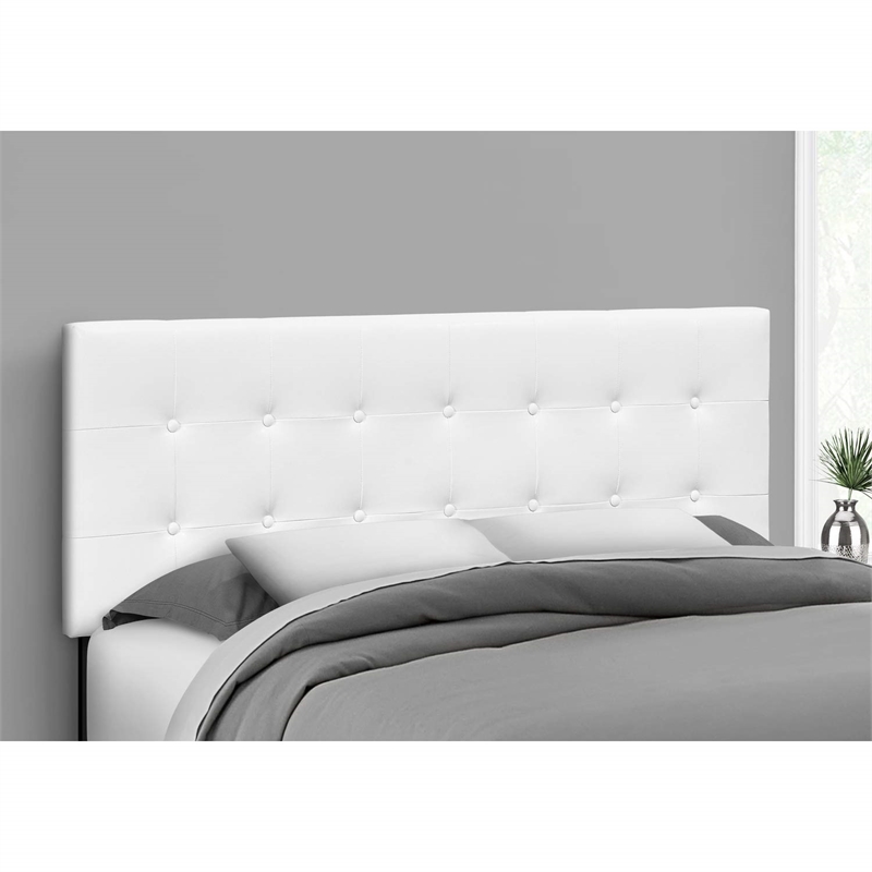 Bed Headboard Only Queen Size Bedroom Upholstered Pu Leather Look White