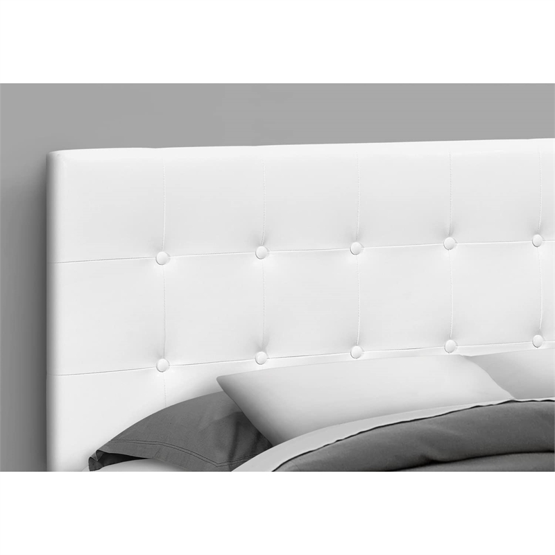 Bed Headboard Only Queen Size Bedroom Upholstered Pu Leather Look White