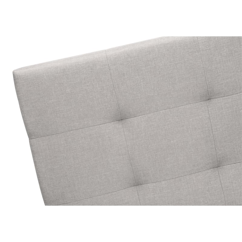 Bed Queen Size Platform Bedroom Frame Upholstered Linen Look Grey