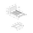 Bed Queen Size Platform Bedroom Frame Upholstered Linen Look Beige Black