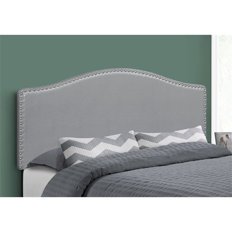 Bed Headboard Only Queen Size Bedroom Upholstered Pu Leather Look Grey