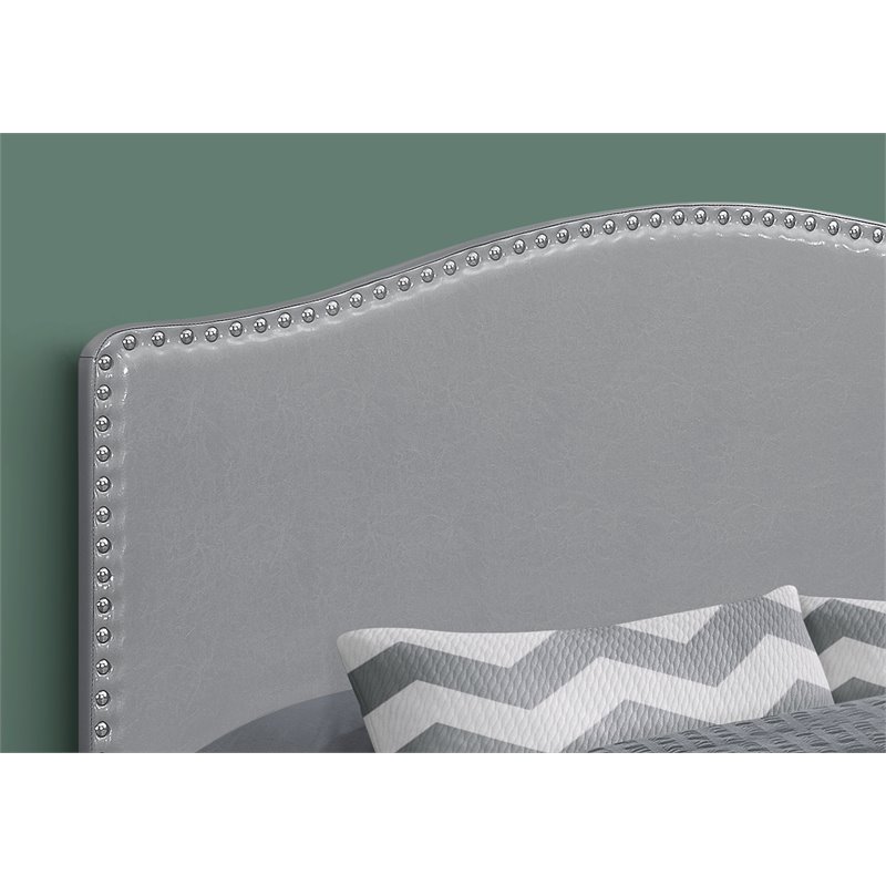 Bed Headboard Only Queen Size Bedroom Upholstered Pu Leather Look Grey