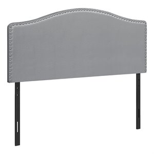 Bed Headboard Only Queen Size Bedroom Upholstered Pu Leather Look Grey