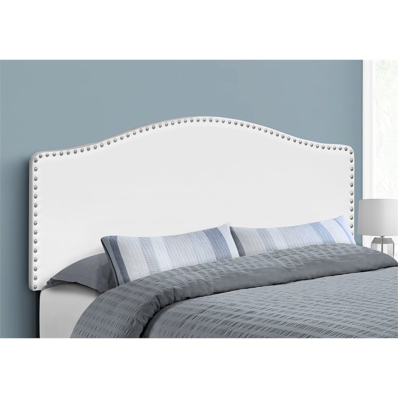 Bed Headboard Only Queen Size Bedroom Upholstered Pu Leather Look White