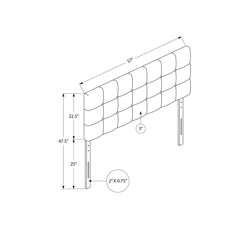 Bed Headboard Only Full Size Bedroom Upholstered Pu Leather Look Brown