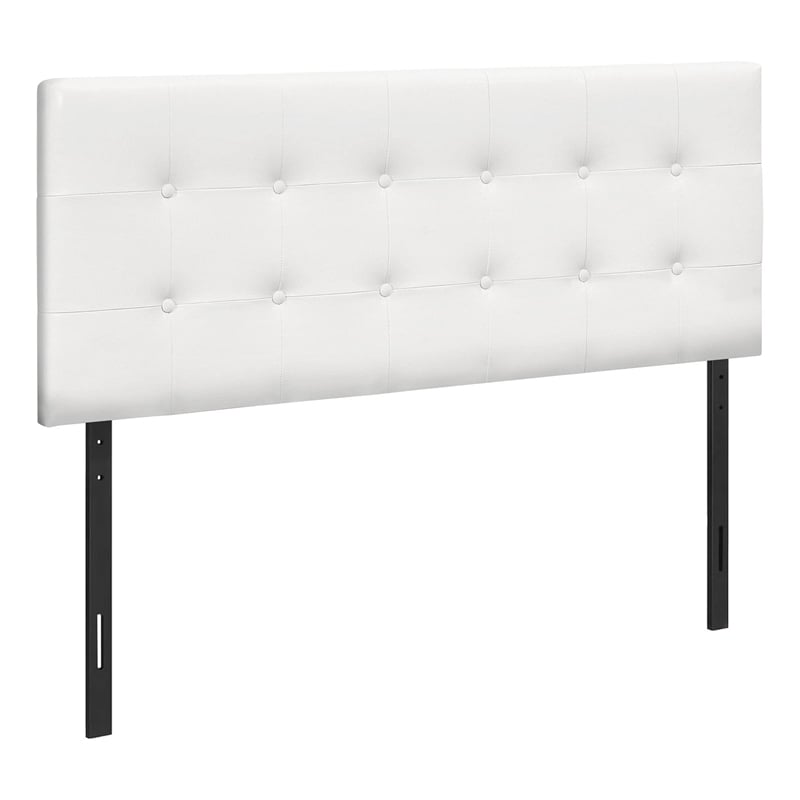 Bed Headboard Only Full Size Bedroom Upholstered Pu Leather Look White