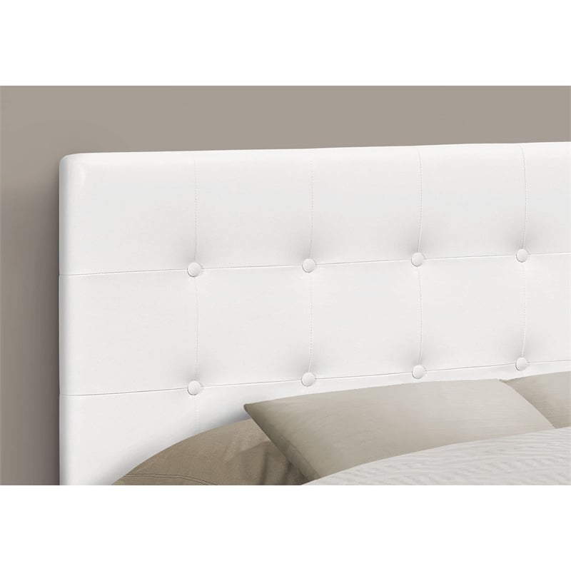 Bed Headboard Only Full Size Bedroom Upholstered Pu Leather Look White