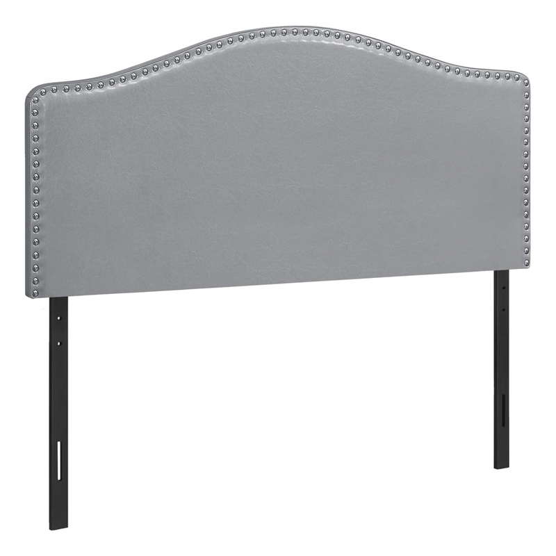 Bed Headboard Only Full Size Bedroom Upholstered Pu Leather Look Grey