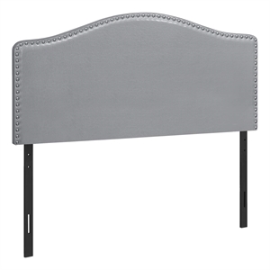 Bed Headboard Only Full Size Bedroom Upholstered Pu Leather Look Grey