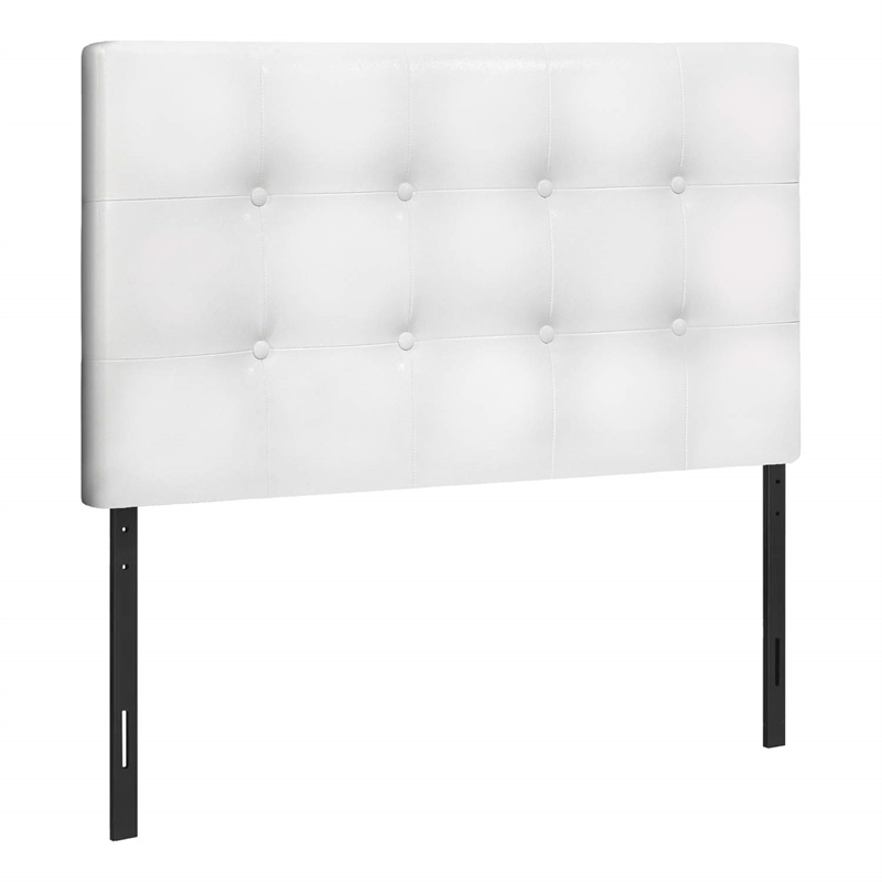 Bed Headboard Only Twin Size Bedroom Upholstered Pu Leather Look White