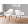 Monarch Faux Leather Upholstered Dining Chair in White (Set Of 2)