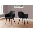 Dining Chair Set Of 2 Side Kitchen Dining Room Pu Leather Look Black