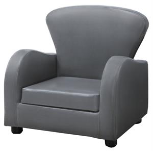 monarch specialties juvenile lounge chair with comfortably padded in gray