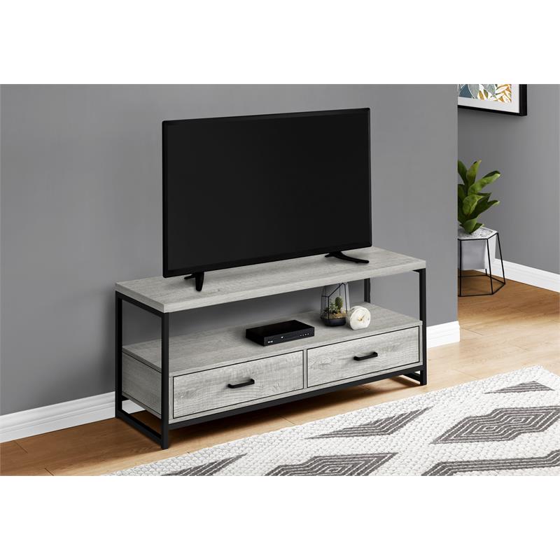 Tv Stand 48 Inch Console Living Room Bedroom Laminate Grey