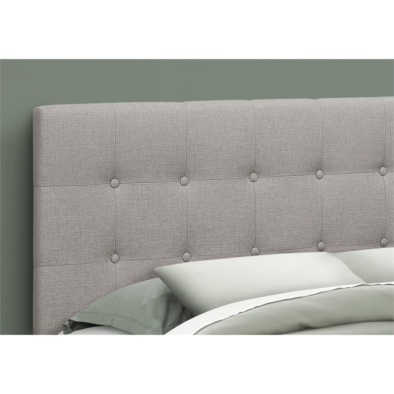 Bed Headboard Only Queen Size Bedroom Upholstered Linen Look Grey