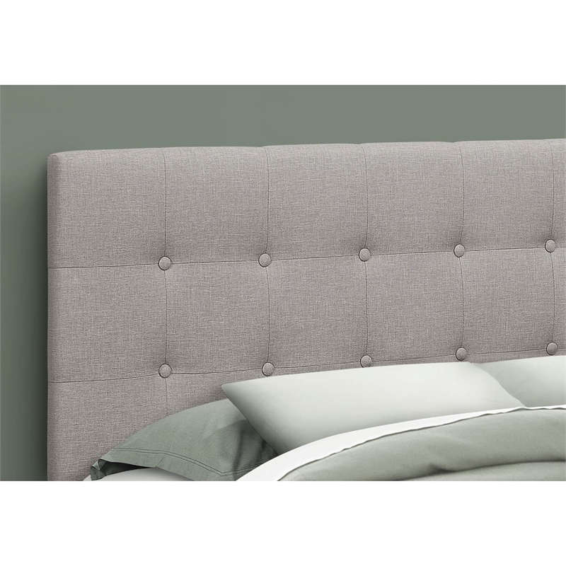Bed Headboard Only Queen Size Bedroom Upholstered Linen Look Grey