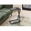 Accent Table C-shaped End Side Snack Living Room Bedroom Metal Grey