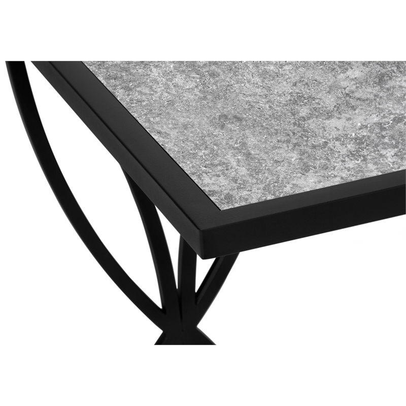 Accent Table C-shaped End Side Snack Living Room Bedroom Metal Grey