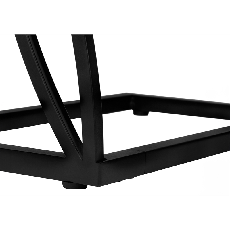 Accent Table C-shaped End Side Snack Living Room Bedroom Metal Grey