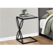 Accent Table C-shaped End Side Snack Living Room Bedroom Metal Grey