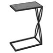 Accent Table C-shaped End Side Snack Living Room Bedroom Metal Grey