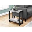 Accent Table Side End Narrow Small 2 Tier Bedroom Metal Grey