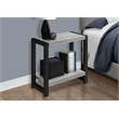 Accent Table Side End Narrow Small 2 Tier Bedroom Metal Grey