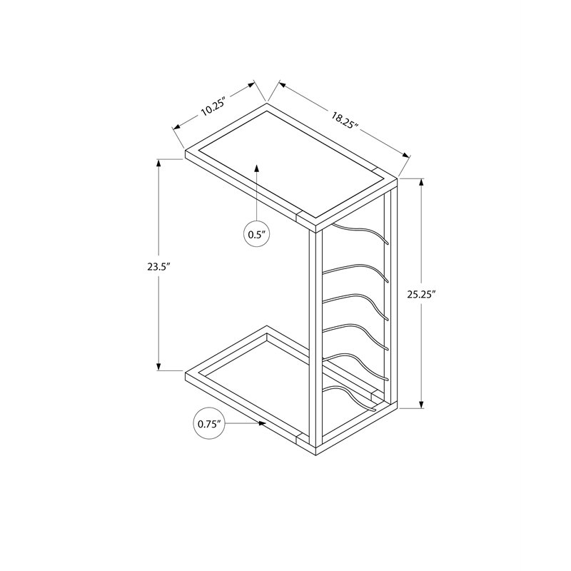 Accent Table C-shaped End Side Snack Bedroom Metal White Marble Look