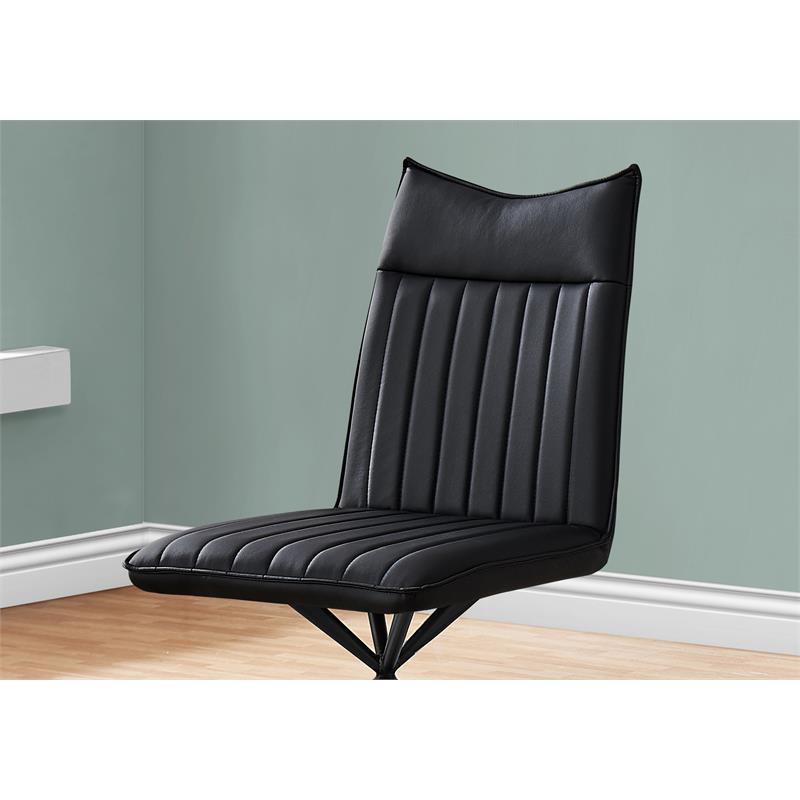 Ribbed leather dining online chair