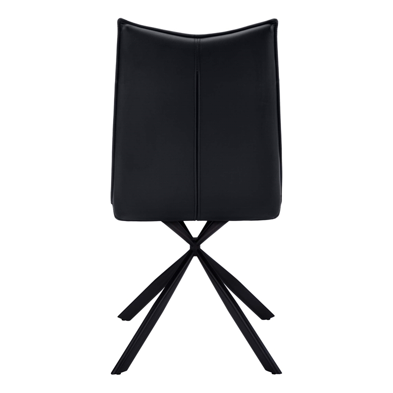 Dining Chair Set Of 2 Side Kitchen Dining Room Pu Leather Look Black