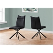 Dining Chair Set Of 2 Side Kitchen Dining Room Pu Leather Look Black