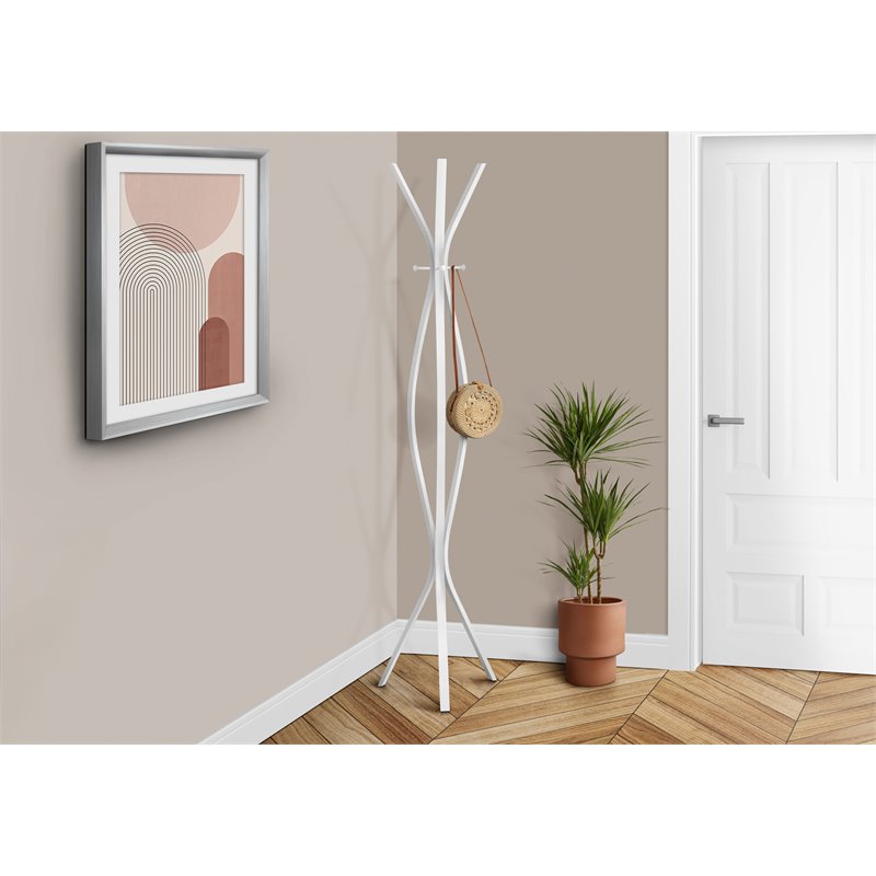 Monarch 3 Hook Contemporary Metal Coat Rack in White I 2014