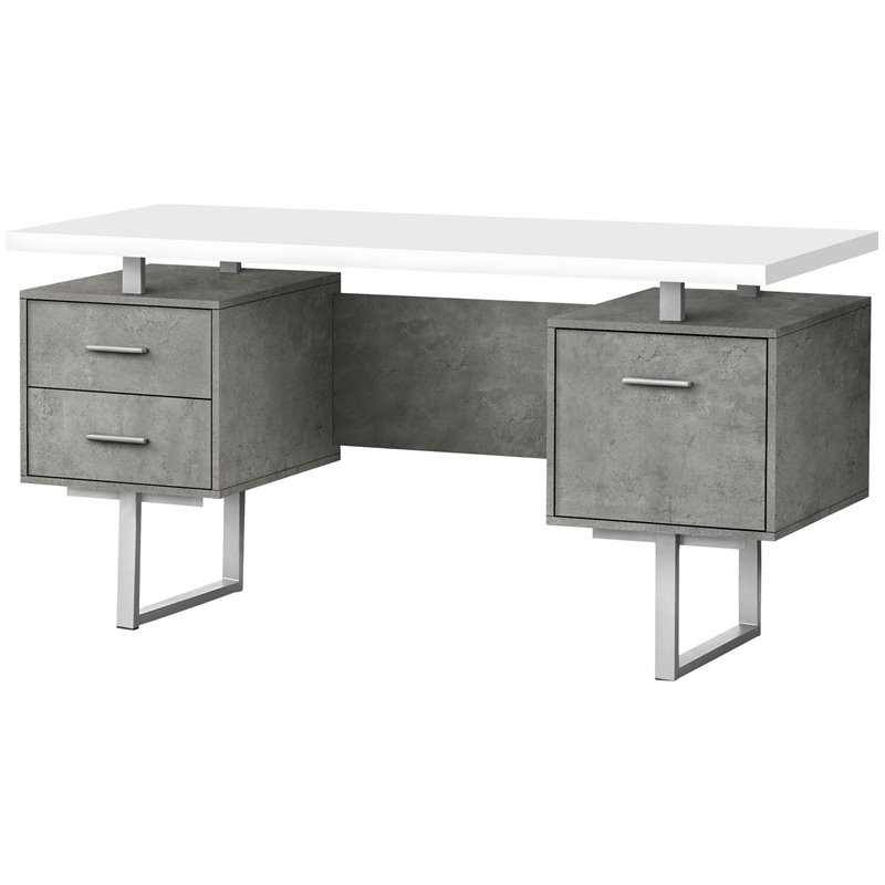 Computer Desk Home Office Laptop Storage Drawers 60
