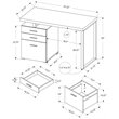 Computer Desk Home Office Laptop Storage Drawers 48