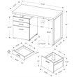 Computer Desk Home Office Laptop Storage Drawers 48